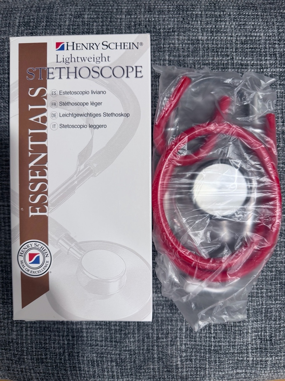Henry Schein Lightweight Stethoscope - Red
